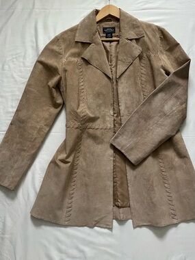 Sonoma Woman’s Genuine Leather Light Brown  Blazer Jacket - Size XL